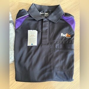 FedEx Ground Black and Purple Polo Shirt XXL NWT